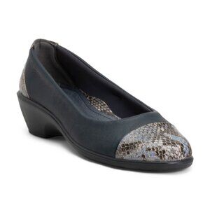 CAMPORT Made In Portugal Leather Comfort Stretch Shoes With Reptile Inserts